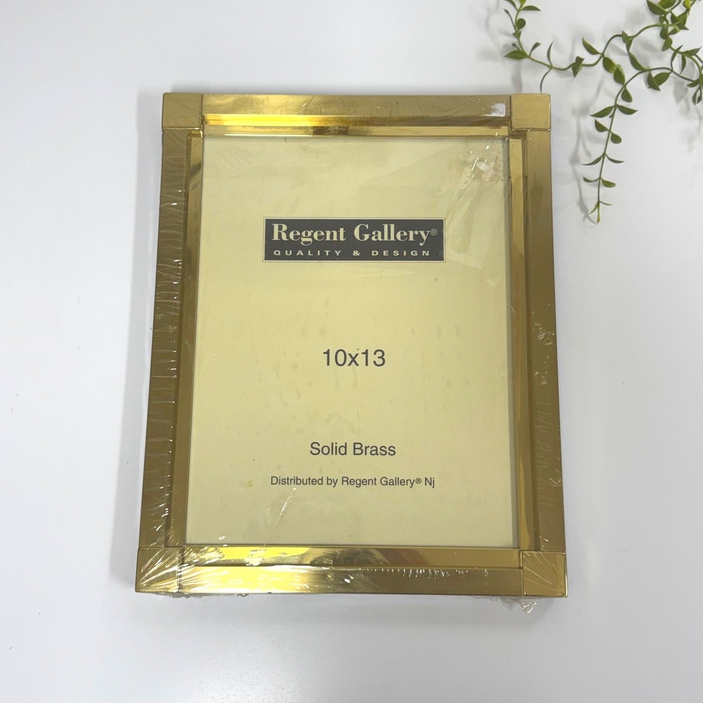 Regent Gallery Solid Brass Picture Frame 10x13 Gold Polished Finish NEW w/ DENT